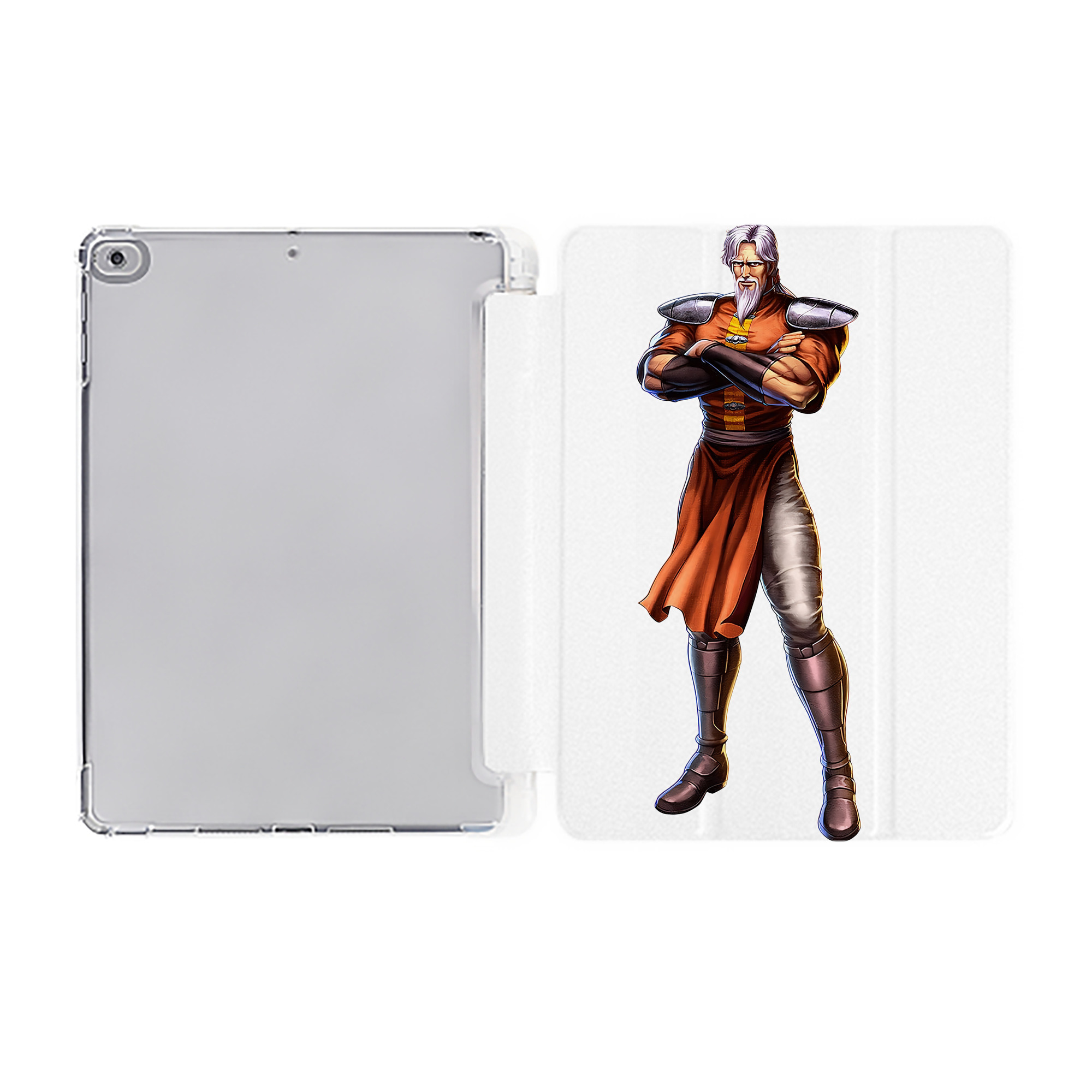 （画像用） 北斗の拳 Fist of the North Star IPad ケース ペン収納付き 三つ折りスタンド PUレザー×シリコン 対応機種9.5/10.5/10.9インチ